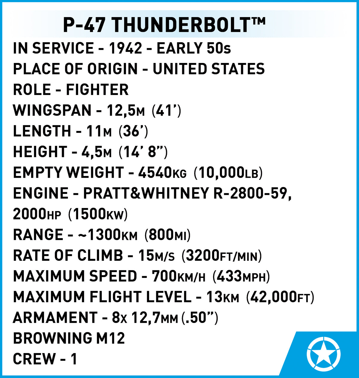 COBI P-47 Thunderbolt Plane: Set #5737