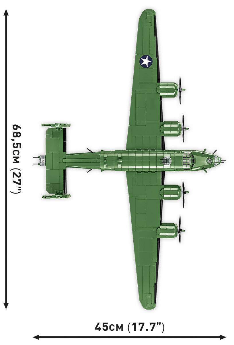 Image of top down view of COBI B-24 #5739 with dimensions