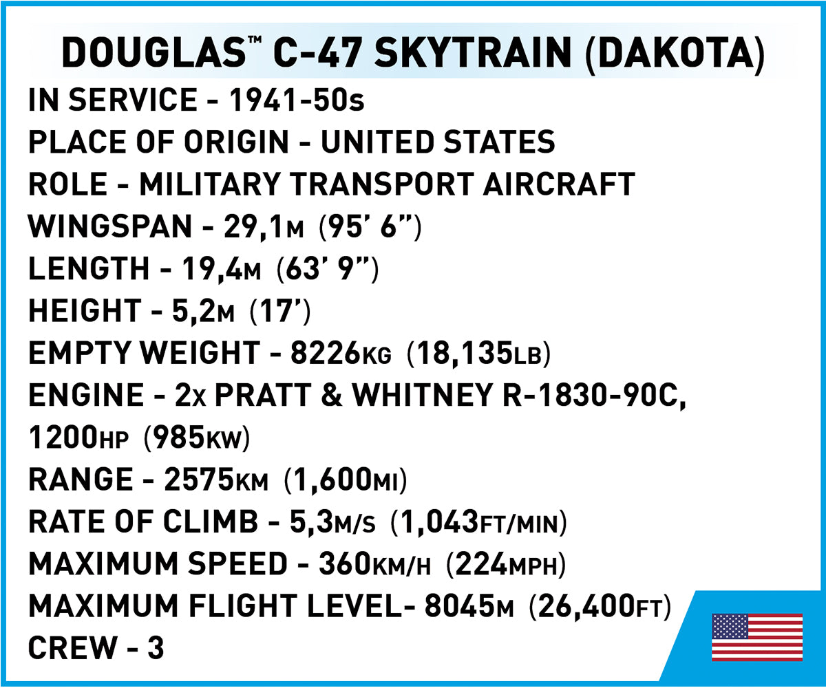 COBI Douglas C-47 Skytrain (Dakota) Transport Plane : Set #5743