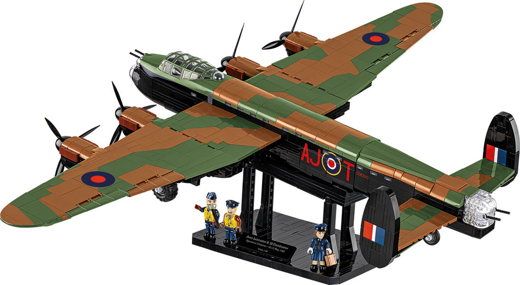 Image of Lancaster 575 on stand with crew