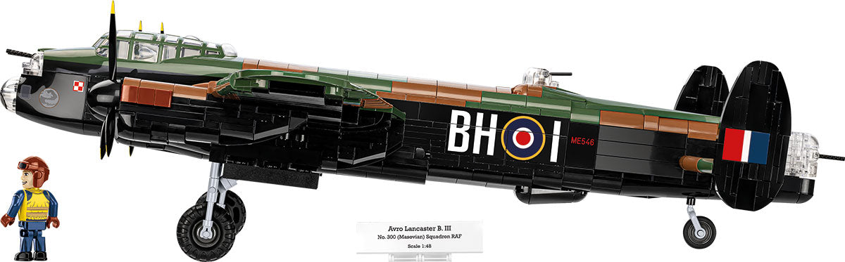 Side view of 5759 Lancaster with crew member figure