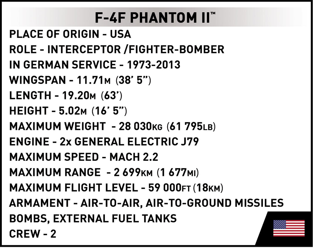 COBI F-4F Phantom II Jet Fighter: Set #5898