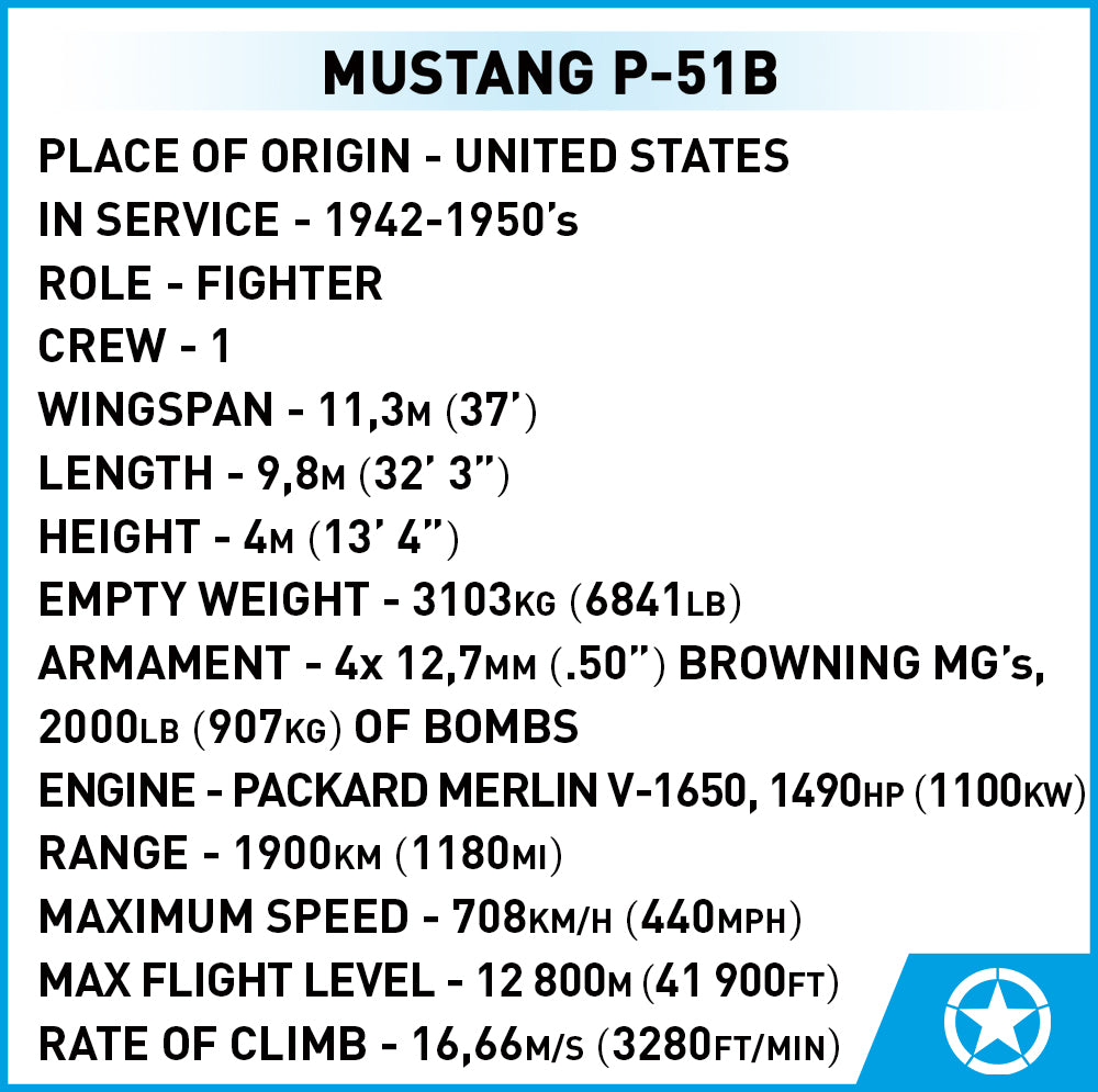 COBI Mustang P-51B Fighter : Set #5869